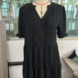 🔥🌈2026 Nyári Akció: 49% KEDVEZMÉNY🌈 Női V-nyakú, fodros, alkalmi A-vonalú, bő szabású lengőruha