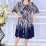 【M-4XL】💃Sima ruha zebramintás dizájnnal