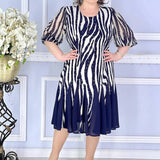 【M-4XL】💃Sima ruha zebramintás dizájnnal