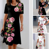 🌹👗Stílusos Virágmintás Ruha