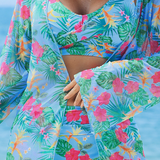 🌼👙 Női stílusos, szexi, mintás fürdőruha 3 részes szett