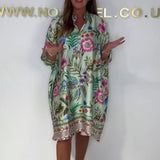 【S-3XL】👗Mintás Szatén Ruha