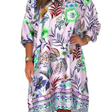 【S-3XL】👗Mintás Szatén Ruha