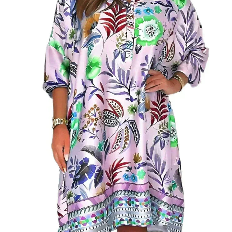 【S-3XL】👗Mintás Szatén Ruha