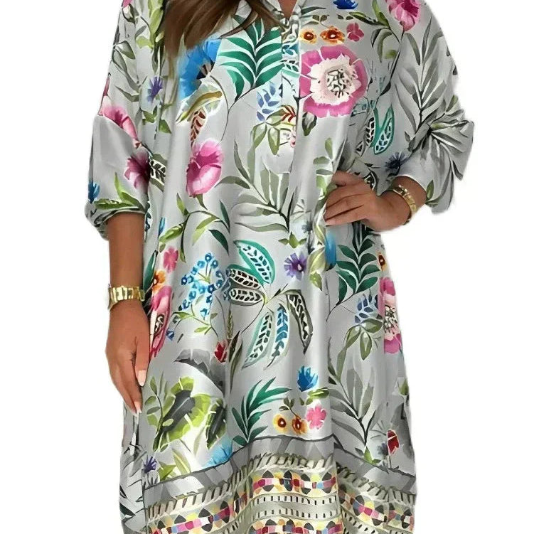 【S-3XL】👗Mintás Szatén Ruha