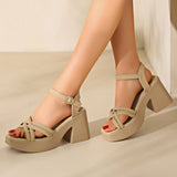 【EU 35-40】👡Női nyitott orrú, magas Chunky sarok szandálok