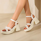 【EU 35-40】👡Női nyitott orrú, magas Chunky sarok szandálok