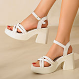 【EU 35-40】👡Női nyitott orrú, magas Chunky sarok szandálok