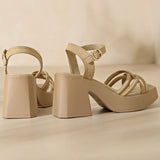 【EU 35-40】👡Női nyitott orrú, magas Chunky sarok szandálok