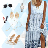 ✨👗 Női Ujjatlan Boho Stílusú Ruha