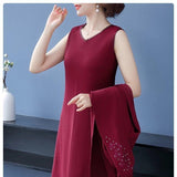 Női elegáns kabát és ruha 2 darabos szett