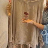 👗Női bő blúz és virágmintás, széles szárú nadrág szett