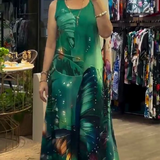 Női Laza Nyomtatott Ujjatlan Maxi Ruha 🌺