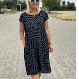 👗Női Casual Nyomtatott Zsebes Ruha
