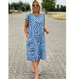 👗Női Casual Nyomtatott Zsebes Ruha