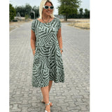 👗Női Casual Nyomtatott Zsebes Ruha