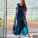 【S-4XL】👗Nyomtatott hosszú ruha plusz méretben