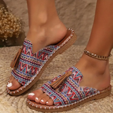 Bohém mintás női slip-on szandál
