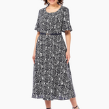 Elegáns Nyomtatott Maxi Ruha Övvel - Méretek S-4XL 💃