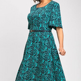 Elegáns Nyomtatott Maxi Ruha Övvel - Méretek S-4XL 💃
