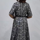 Elegáns Nyomtatott Maxi Ruha Övvel - Méretek S-4XL 💃