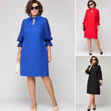 【S-4XL】👗Női elegáns egyszínű, üreges ruhák