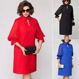【S-4XL】👗Női elegáns egyszínű, üreges ruhák