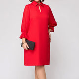 【S-4XL】👗Női elegáns egyszínű, üreges ruhák