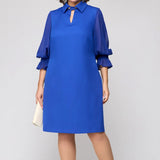 【S-4XL】👗Női elegáns egyszínű, üreges ruhák