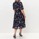 【S-4XL】💐 Elegáns Virágmintás Pliszírozott Ruha