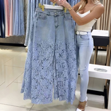 【S-2XL】👖Csipkés Kivágott Farmer Nadrág