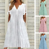 【M-3XL】👗Női elegáns V-nyakú, üreges designú ruha