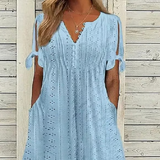 【M-3XL】👗Női elegáns V-nyakú, üreges designú ruha