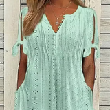 【M-3XL】👗Női elegáns V-nyakú, üreges designú ruha