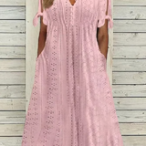 【M-3XL】👗Női elegáns V-nyakú, üreges designú ruha