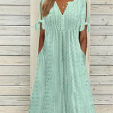 【M-3XL】👗Női elegáns V-nyakú, üreges designú ruha