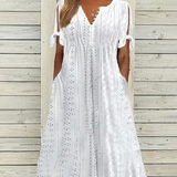 【M-3XL】👗Női elegáns V-nyakú, üreges designú ruha