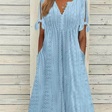 【M-3XL】👗Női elegáns V-nyakú, üreges designú ruha