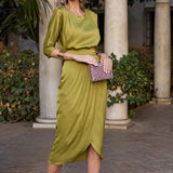 【S-4XL】👗Magasított derekú egyszínű ruha - Stílus és Kényelem🥰