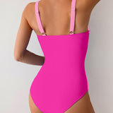 🏖️ Elegáns Halter Vállú Egyrészes Fürdőruha – Vékony Design, Maximális Stílus! Napozz Magabiztosan! ☀️