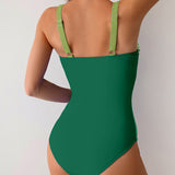 🏖️ Elegáns Halter Vállú Egyrészes Fürdőruha – Vékony Design, Maximális Stílus! Napozz Magabiztosan! ☀️