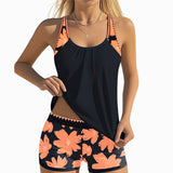 🌊🌴🌞 Női mintás tankini és rövidnadrág 2 részes fürdőruha szett👙