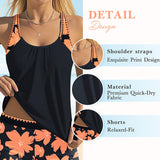 🌊🌴🌞 Női mintás tankini és rövidnadrág 2 részes fürdőruha szett👙