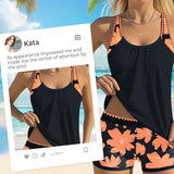 🌊🌴🌞 Női mintás tankini és rövidnadrág 2 részes fürdőruha szett👙