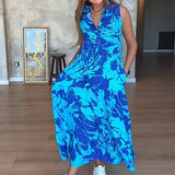✨ Női Stílusos Nyomtatott Ujjatlan Maxi Ruha 👗