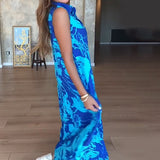 ✨ Női Stílusos Nyomtatott Ujjatlan Maxi Ruha 👗