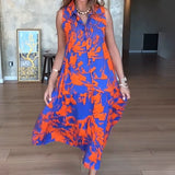✨ Női Stílusos Nyomtatott Ujjatlan Maxi Ruha 👗