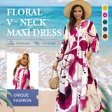🔥[S-4XL]🌸💃V-Neck Bold Printed Dress