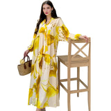 🔥[S-4XL]🌸💃V-Neck Bold Printed Dress