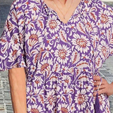 🔥[S-4XL]🌺 V-Neck Printed Midi Dress